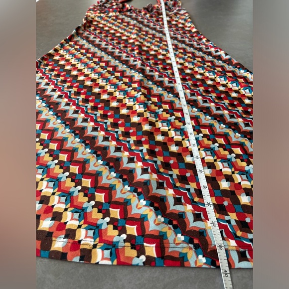 Vintage Midi Dress Hot Kiss Retro Psychedelic Heart Print With Ruffle Straps M - Picture 10 of 14